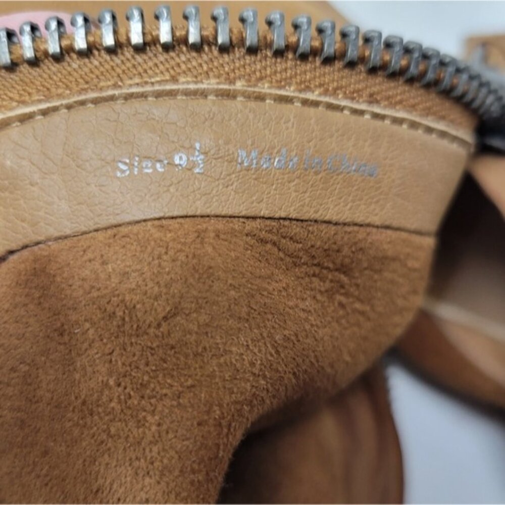 Dolce Vita | Wade Nubuck Leather Chunky Block Heel Booties Tan Brown - Picture 9 of 11